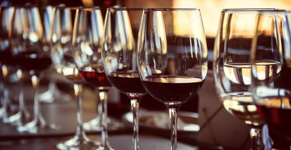 Row of Wine Glasses